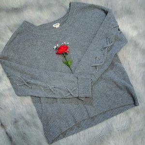 Garage Lightweight Lace-Up Sweater